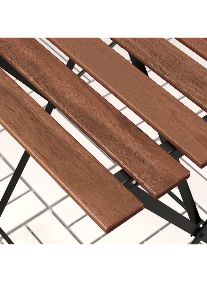 Generic Table+2 chairs, outdoor, black/light brown stained  - Image 5