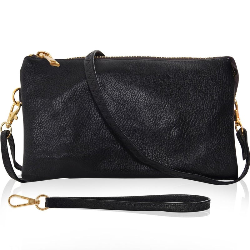 Humble Chic NY Small Vegan Leather Wristlet Clutch Purse - Crossbody Purse for Women with Wallet - Image 1