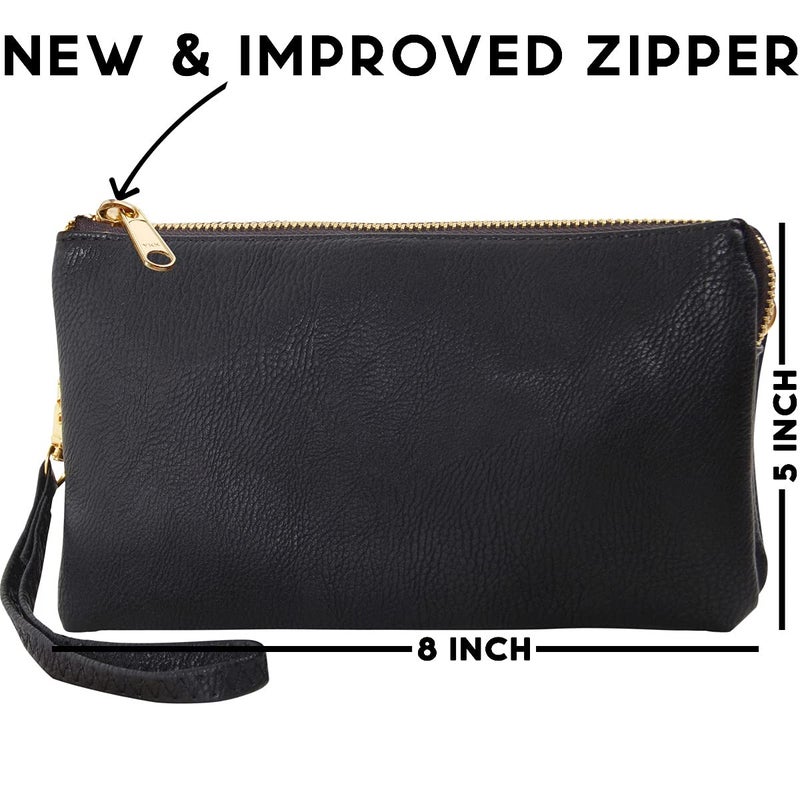 Humble Chic NY Small Vegan Leather Wristlet Clutch Purse - Crossbody Purse for Women with Wallet - Image 4