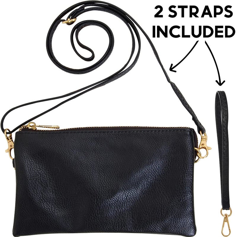 Humble Chic NY Small Vegan Leather Wristlet Clutch Purse - Crossbody Purse for Women with Wallet - Image 5