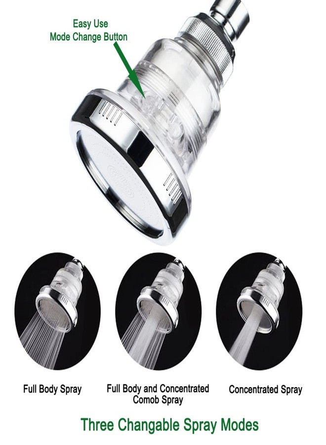 IHAO 2 in 1 Vitamin C Filtered Fixed Shower Head High Pressure Purifying Hard Water Softener Chlorine Flouride Filter Multi Modes Changeable Showerhead Fresh Dry Skin & Hair Loss - Image 2