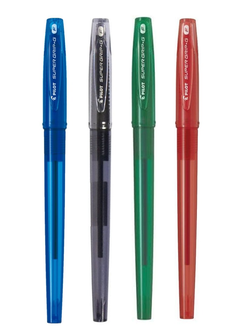 PILOT قلم حبر جاف سوبر جريب 4 قطع طرف رفيع متعدد الألوان - Image 1