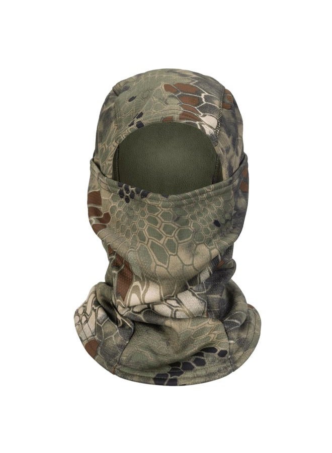 XY3545HS Camo Military Warm Balaclava for Winter Outdoors-Ski Mask，Hunting，Fishing，Motorcycle Windproof，Unisex，Elastic (Camo Snake Green) - Image 1