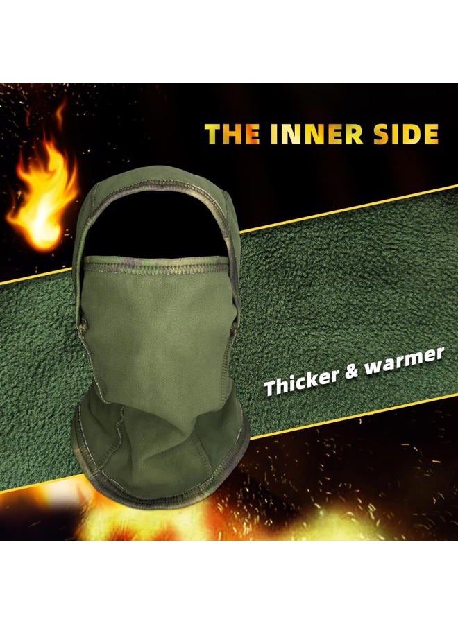 XY3545HS Camo Military Warm Balaclava for Winter Outdoors-Ski Mask，Hunting，Fishing，Motorcycle Windproof，Unisex，Elastic (Camo Snake Green) - Image 3