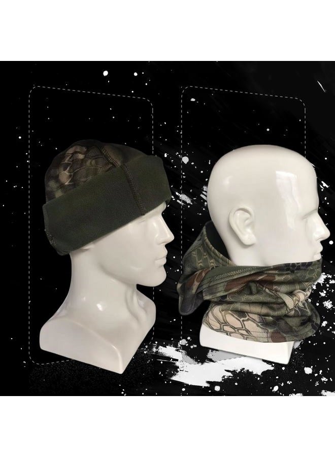 XY3545HS Camo Military Warm Balaclava for Winter Outdoors-Ski Mask，Hunting，Fishing，Motorcycle Windproof，Unisex，Elastic (Camo Snake Green) - Image 4