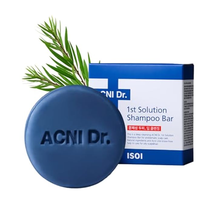 ISOI ACNI Dr. 1st Solution Shampoo Bar, Deep Cleansing for Hair Loss & Soothing for Oily and Acne-Prone Scalp, Solid Shampoo Soap Bar, Plastic-Free without Chemicals, Korean Hair Care (4.23 oz, 120g) - Image 1