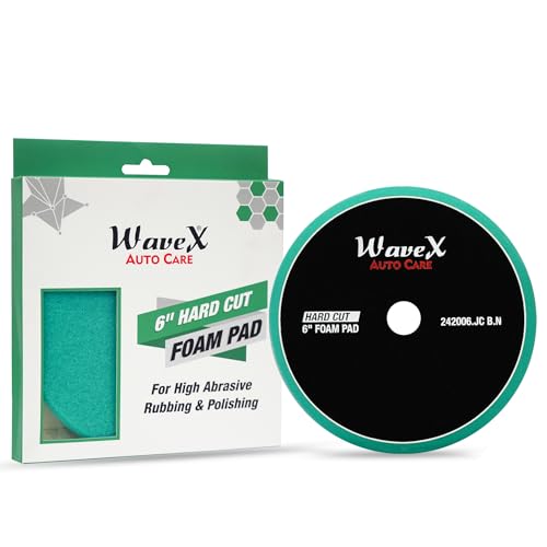 Wavex 6-Inch Hard Cut Foam Pad for Car | Low Profile 20mm Design for Extreme Performance | High-Density Foam for Aggressive Cutting | Compatible with DA & Rotary Polisher | Machine Washable & Reusable - Image 1
