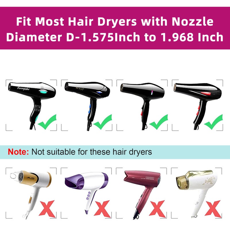 KingKam Collapsible Silicone Hair Dryer Diffuser - Travel and Easy Storage - Fit Most Hair Dryers with Nozzle Diameter D-1.575Inch to 1.968 Inch (4-5cm) - Pink - Image 3