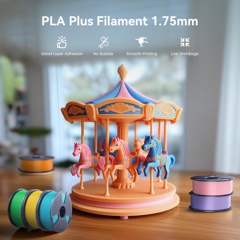 Sunlu خيوط طابعة ثلاثية الأبعاد SUNLU PLA Plus 1.75 مم، خيوط PLA مرتبة من SUNLU 1.75 مم PRO، خيوط PLA+ لمعظم طابعات FDM ثلاثية الأبعاد، دقة الأبعاد +/- 0.02 مم، بكرة 1 كجم (2.2 رطل)، شفافة - Image 2