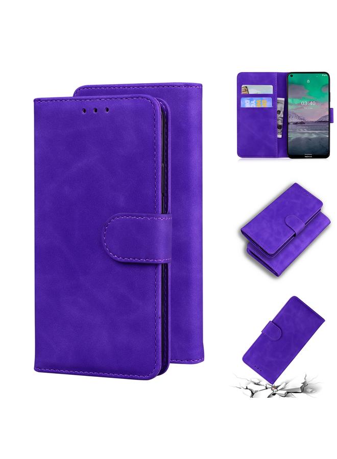 اس-توب جراب هاتف Nokia 3.4 مصنوع من الجلد الطبيعي بلون نقي - Image 1