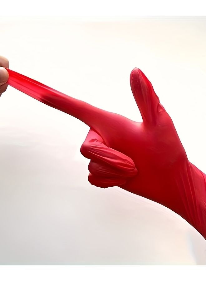 Red Nitrile Gloves 20pcs Size L Disposable Household Cleaning for Pets Bathing - Image 3