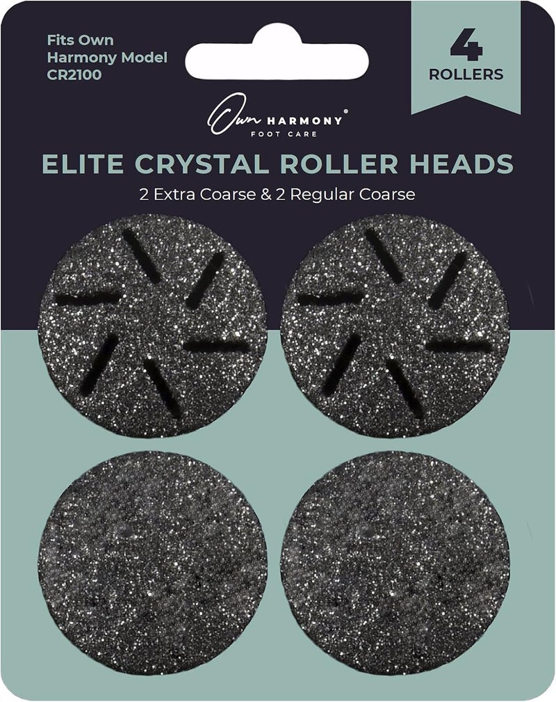 Own Harmony Refill Rollers: Best Fit for Electric Callus Remover Model CR2100 Pedicure Tools - Professional Foot Care for Smooth Feet - Refills 4 Pack Replacement Heads (2 Regular and 2 Extra Coarse) - Image 1