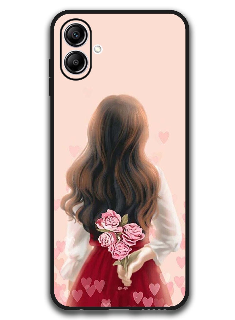 Theodor Protective Case Anti Scratch Shock Proof Bumper Cover For Samsung Galaxy A06 Girl Hiding Flowers - Image 1