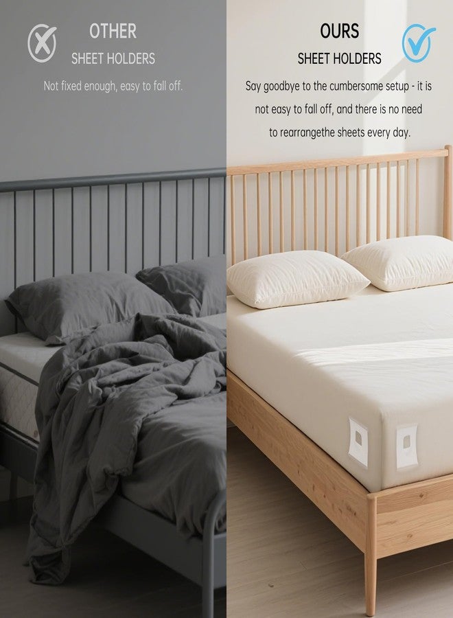 Pepisk Bed Sheet Holder, 4 Pack Lock Sheet Holders, Secure Bed Sheets Firmly in Place, Bed Sheet Locks Sheet Holders for Bed Corners, Universal Fit King, Queen, Twin Sized Beds - Image 5