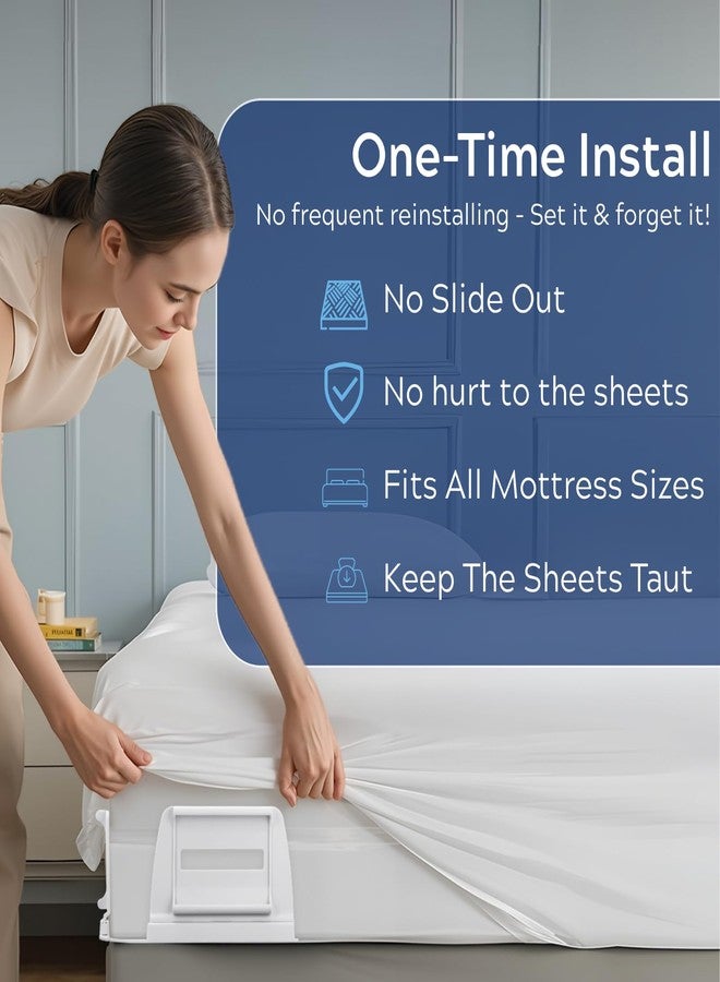 Pepisk Bed Sheet Holder, 4 Pack Lock Sheet Holders, Secure Bed Sheets Firmly in Place, Bed Sheet Locks Sheet Holders for Bed Corners, Universal Fit King, Queen, Twin Sized Beds - Image 2