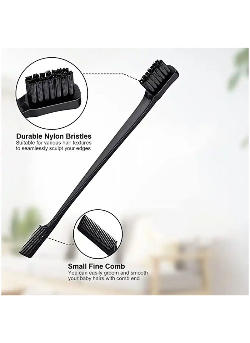 Generic 3 Piece Hair Brush Comb Set Tease Comb Edge Brush Suitable For Women and Girls Hair Black  - Image 3