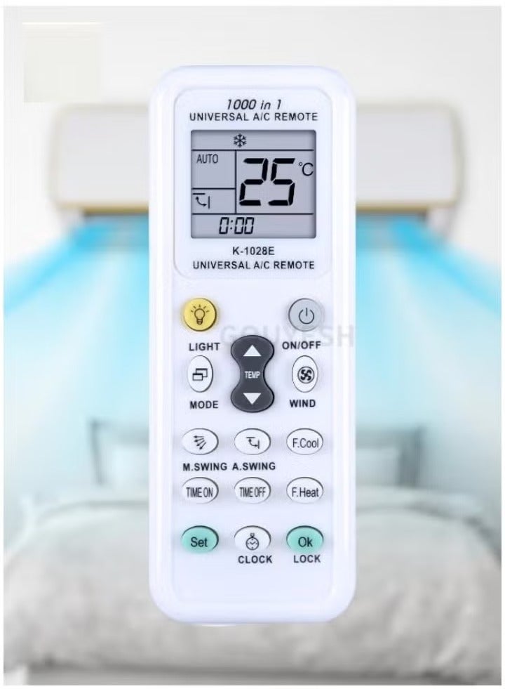 TIGER جهاز تحكم عن بعد لاسلكي عالمي 1000 في 1 K-1028E لمكيف الهواء – شاشة LCD رقمية، بديل عالمي لوحدات التكييف، إعداد سهل ووظائف كاملة - Image 4