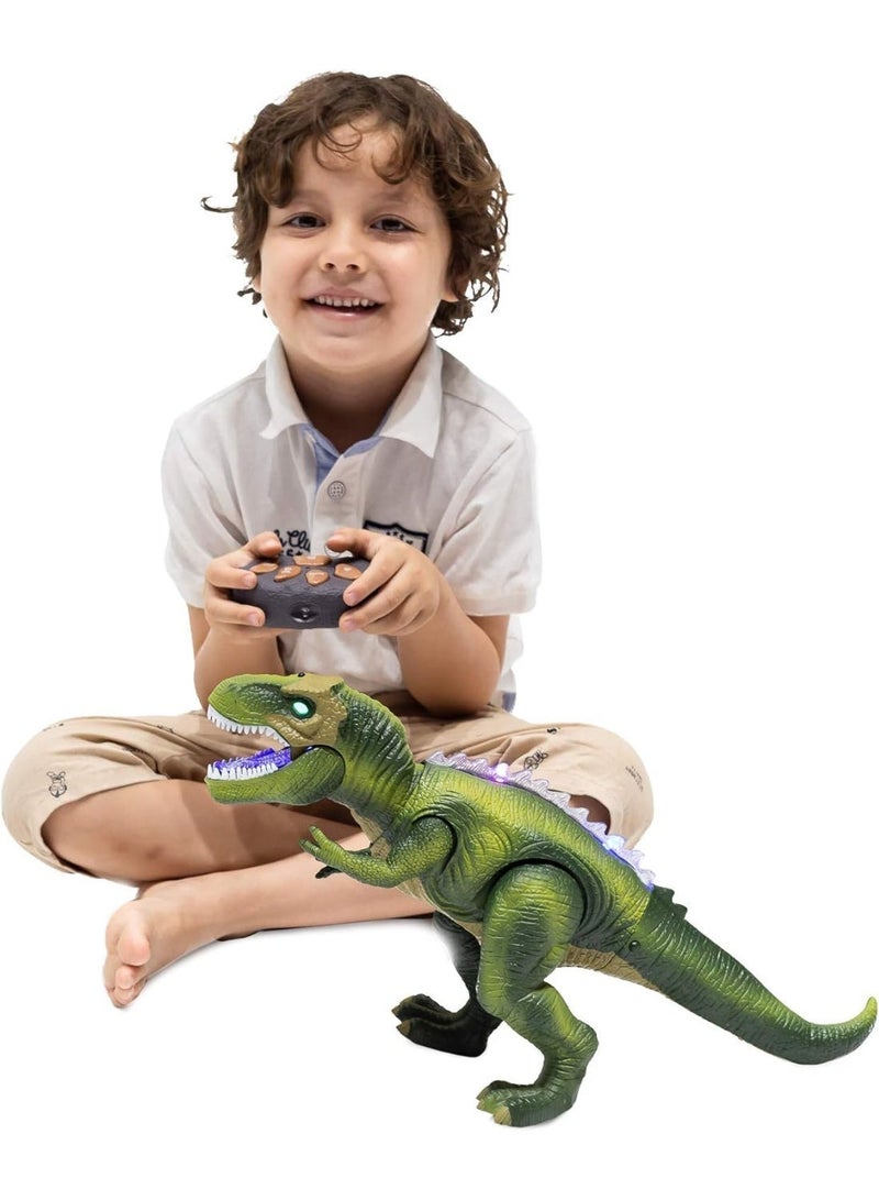 ST ZONE Remote Control Dinosaur Toy – Walking and Roaring Dinosaur with Glowing Eyes, Shaking Head and Realistic Sounds – Interactive RC Dinosaur Toy for Kids, Boys & Girls - Image 2