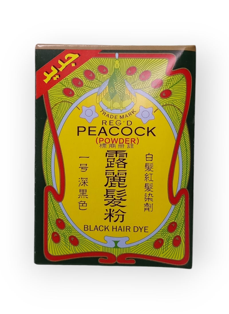Peacock Peacock Hair Dye Powder, Natural Black, First Class, 6g  - Image 1