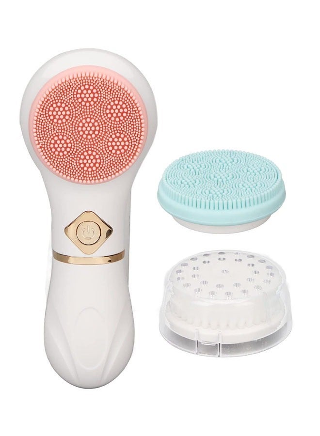Generic Safe Silicone Material Electric Facial Cleanser,Suitable for Deep Cleansing of Various Skin Types,As a Gift for Girlfriends/Mothers,For Daily Facial Cleaning/Travel(White Upgrade & Three Brush Heads)  - Image 1