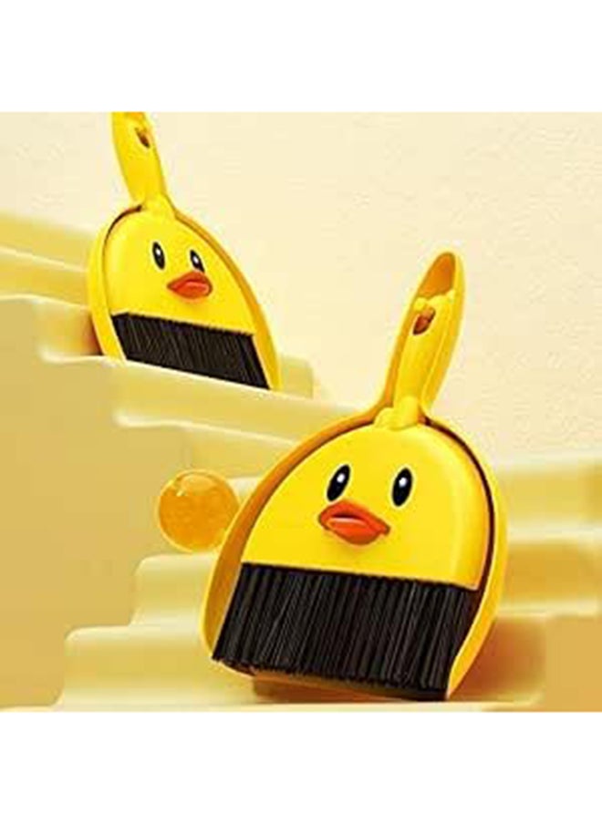 Generic 1 Piece Mini Broom And Dustpan Set, Small Broom And Dustpan Set, Yellow Duck Cartoon Broom For Kids, 