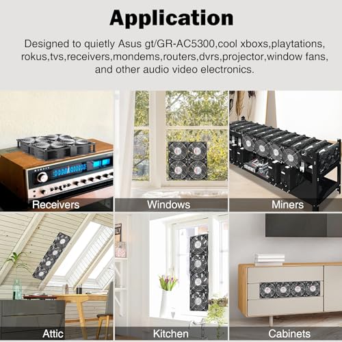 Wathai 4 x 120mm GPU Mining Rigs Server Racks Fan with 100V - 240V AC Power Variable Speed Control, Big Airflow for DIY Cooling and Ventilation AV Cabinets, TVs Routers. Audio Amplifier, Refrigerator - Image 2