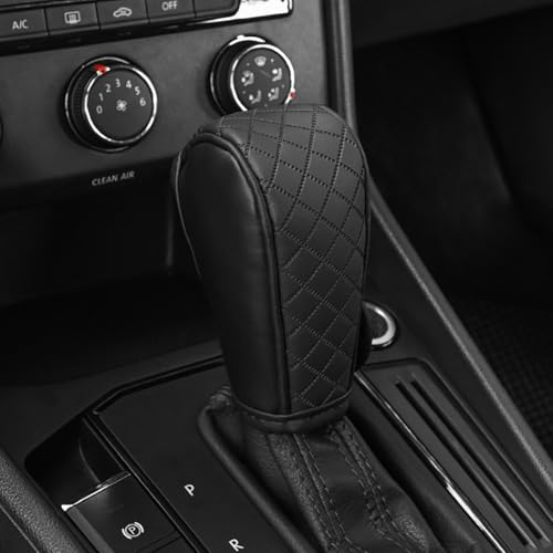 Cxtiy Gear Shift Knob Cover PU Leather Car Stick Shift Knob Cover Universal Fit for Most Cars, Non-Slip Gear Shifter Protector, Stylish Gear Shift Hoodie (Black) - Image 1