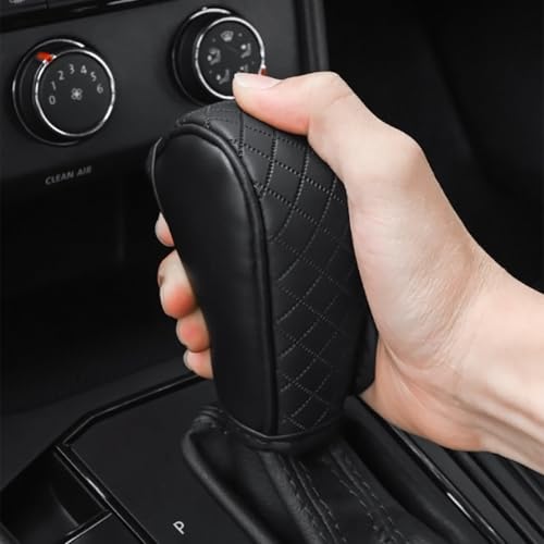 Cxtiy Gear Shift Knob Cover PU Leather Car Stick Shift Knob Cover Universal Fit for Most Cars, Non-Slip Gear Shifter Protector, Stylish Gear Shift Hoodie (Black) - Image 2