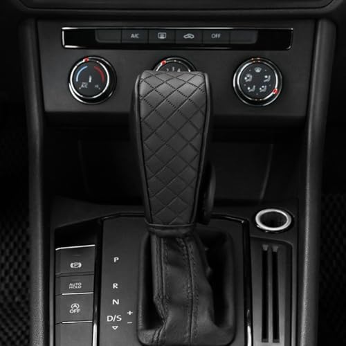 Cxtiy Gear Shift Knob Cover PU Leather Car Stick Shift Knob Cover Universal Fit for Most Cars, Non-Slip Gear Shifter Protector, Stylish Gear Shift Hoodie (Black) - Image 4