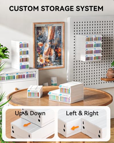 ARTDOT 2 Pack Diamond Painting Storage Containers with 70 Rectangle Grids, Bead Organizer Box Stackable Assembly Design for Crafts Storage Accessories, Art Beads, Seeds - Image 4