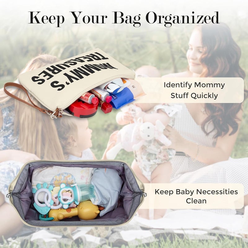 printe Diaper Bag Tote, Mom's Bag for Hospital, Large Capacity Waterproof Baby Mom Travel, Hospital Tote for Labor and Delivery with Baby Necessities, Creamy White - Image 5