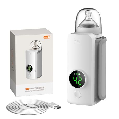 xeamun Portable Bottle WarmerTravelFriendlyBaby Milk Bottle HeatingCordless RechargableBaby Bottle WarmerComfortable Feeding Bottle Warmer on The GoPrecise Temperature - Image 1