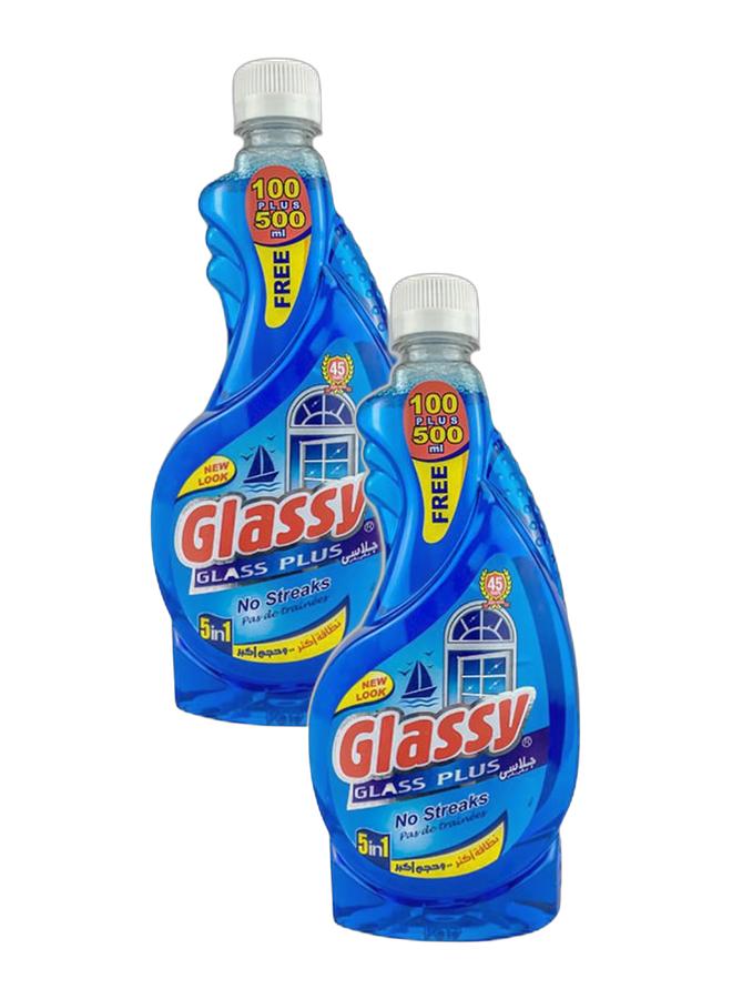 Glassy Glass And Window Cleaners With Aquamarine Scent 600ml (Pack of 2) - Image 1