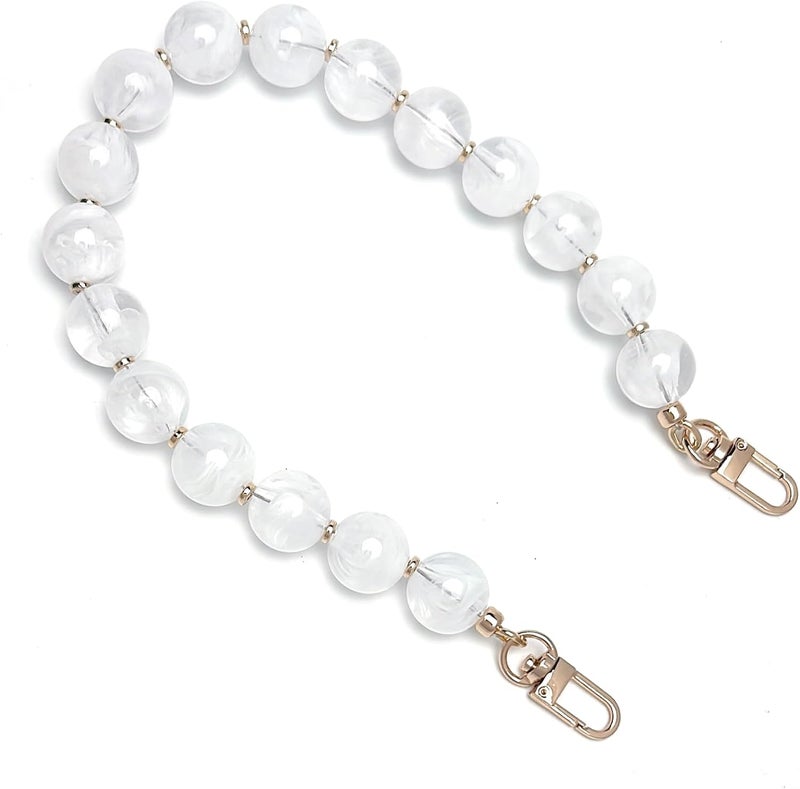 Clear Crystal Beaded Handbag Chain Strap with Gold Hardware, Replacement Purse Strap