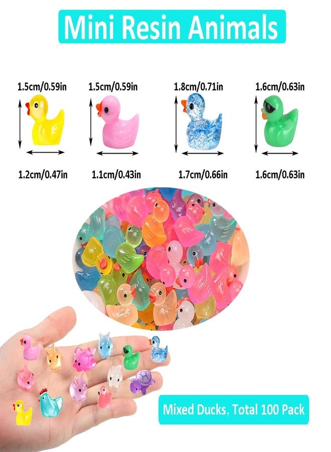 Purple Star 100 Pack Mini Ducks Tiny Ducks Little Ducks Resin Duck Small Plastic Duck Mini Resin Animals Figures Miniature Figurines Fairy Garden Toy Dollhouse Accessories Micro Statues Easter Gifts Black - Image 2