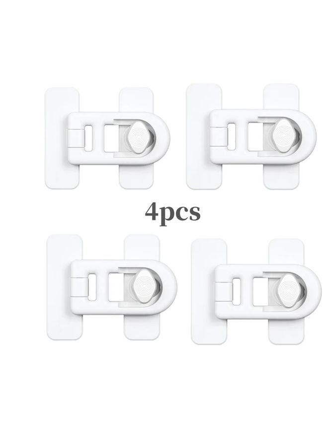 4 White Easy Install Refrigerator Freezer Door Locks No Tools Drilling Required - Image 1