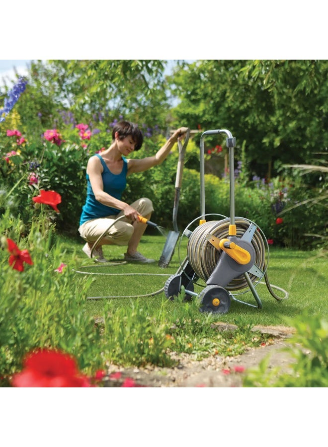 Hozelock Heavy Duty Metal Hose Cart with 30m 12.5mm Garden Hose – Assembled Watering Trolley - Image 2