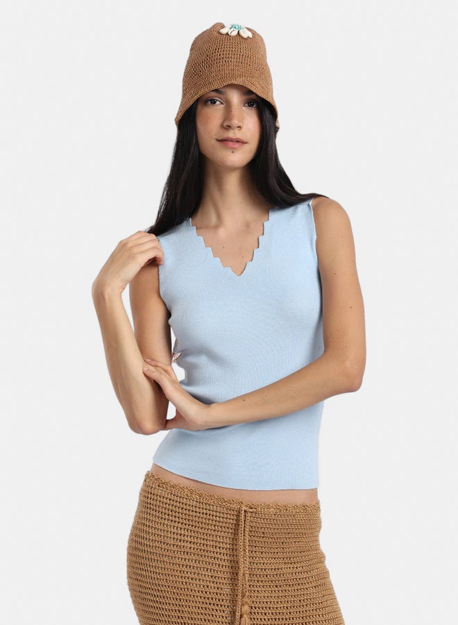 Carina Seamless Zigzag V-Neck Top - Image 1