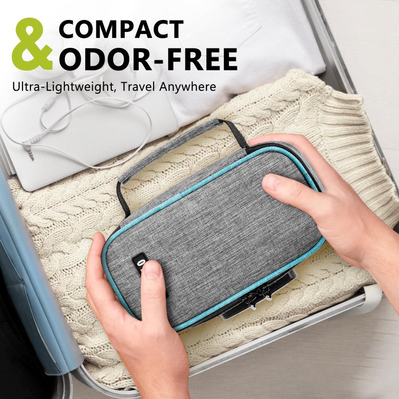 OZCHIN Smell Proof Bag with Combination Lock File Organizer Case Container Medicine Lock Box Odorless Storage Bag Great Gift for Friend (grey, S) - Image 3