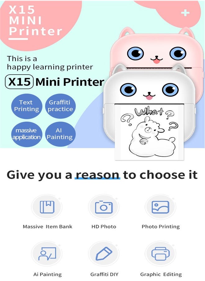 beteno - Mini Portable Bluetooth Thermal Label Printer - Compatible with IOS/Android Phones, Suitable for Labels, Receipts, Stickers, Photos, Lists, Sticky Notes - Inkless Printing Technology - Image 1