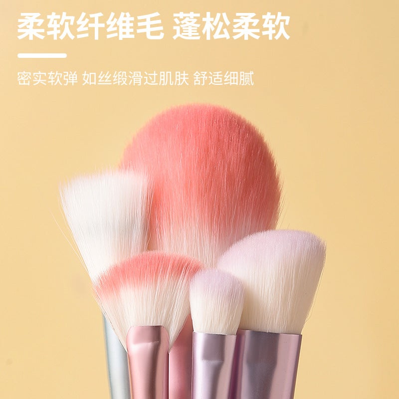 New 10 Three-Color Series Set Brush Portable Makeup Brush Artificial Fiber Loose Paint Eye Shadow Brush Full Set Of Professional Beauty - Image 4