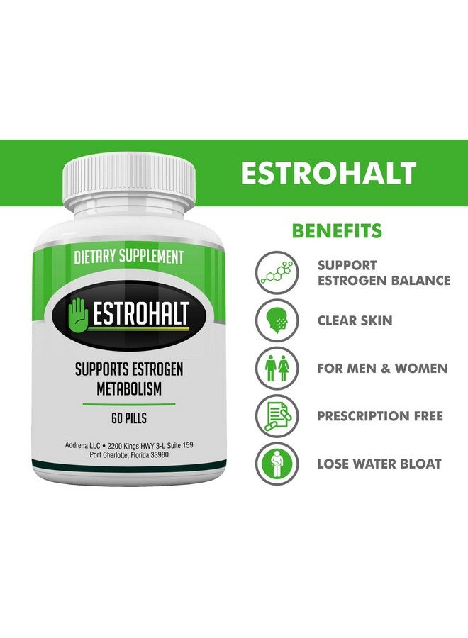 Addrena Estrohalt 2 Pack 120 Pills Best Estrogen Blocker Dim Supplement (Diindolylmethane) And Indole3Carbinol (I3C) For Women & Men ; Natural Aromatase Inhibitor Vitamin To Help Pcos Menopause And Pms - Image 4