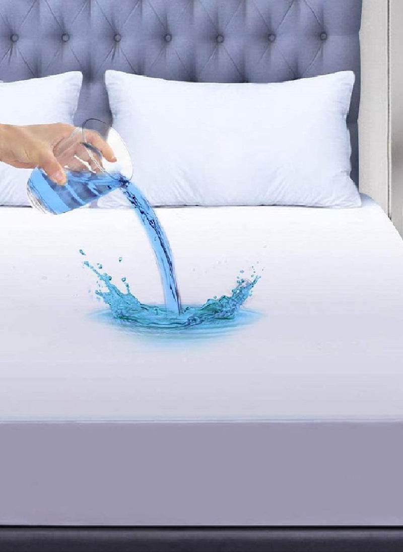 Blueberry Waterproof Super Mattress Protector Terry Towelling 200X200+30cm  - Image 1