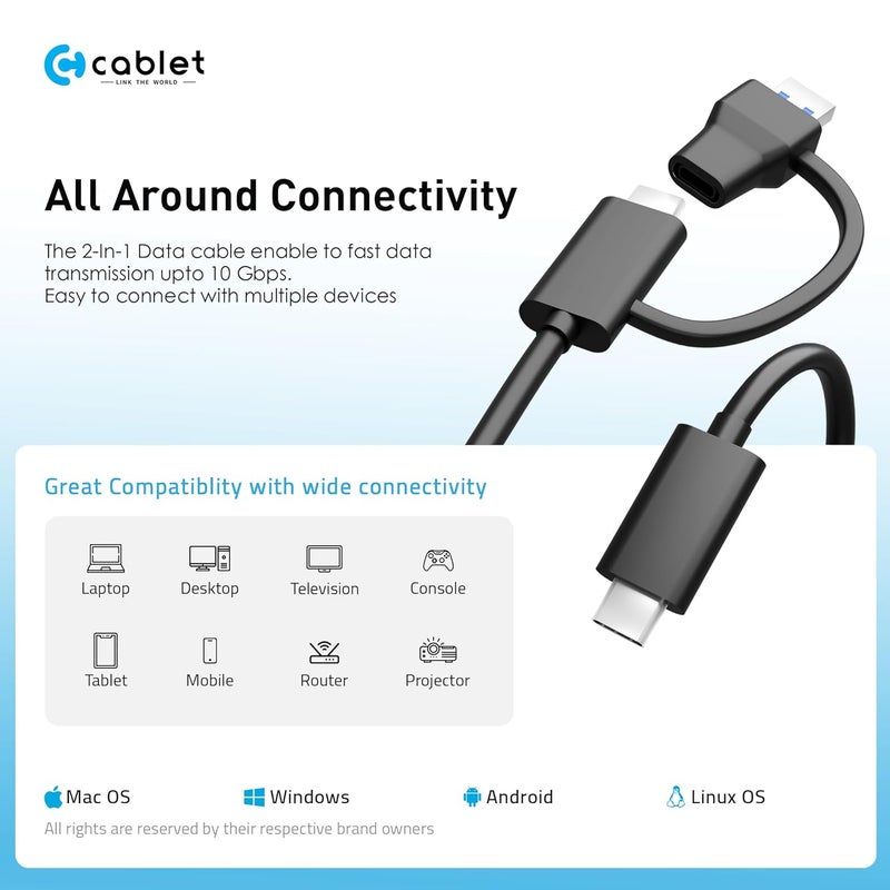 Cablet 10Gbps M.2 NVMe SSD Enclosure Adapter, Tool-Free USB C 3.1 Gen 2, for M-Key & M+B Key NVMe SSD 2230/2242/2260/2280 – Max 8TB, Aluminium Case ReakTek RTL9210 Chipset (MS901-C3) - Image 3