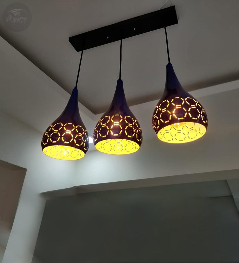 Lyse Decor Hanging Lights for Bedroom, Hanging Lamps for Living Room, Hanging Lights for Restaurants, Jhoomar and Dining Table Lamps (Blue) - Image 2