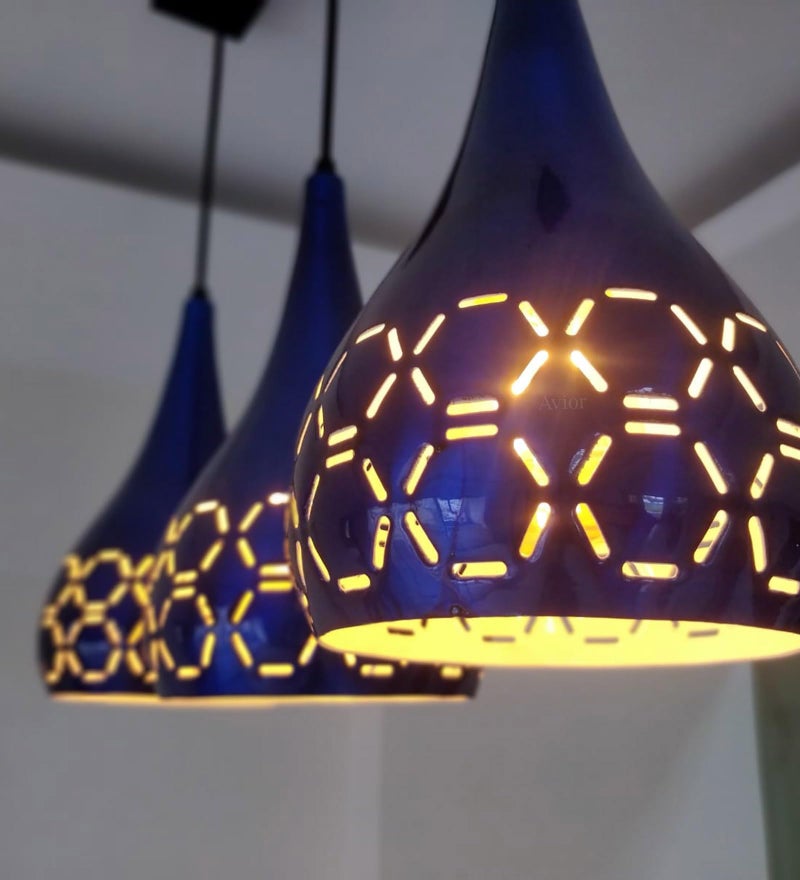 Lyse Decor Hanging Lights for Bedroom, Hanging Lamps for Living Room, Hanging Lights for Restaurants, Jhoomar and Dining Table Lamps (Blue) - Image 5