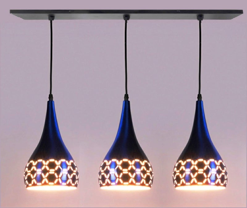 Lyse Decor Hanging Lights for Bedroom, Hanging Lamps for Living Room, Hanging Lights for Restaurants, Jhoomar and Dining Table Lamps (Blue) - Image 1