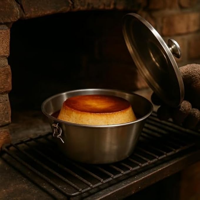 Arga  Water Bath Mould  Pudding Mould With Lid  Moulds For Pudding  Pudding Moulds For Falling  Creme Brulee Bowls Souffle Moulds  Stainless Steel  20 Cm - Image 2