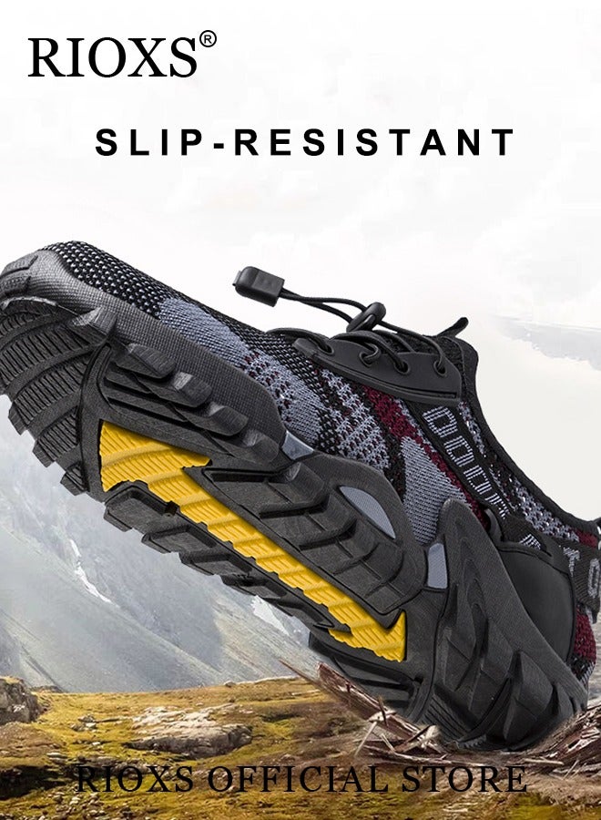 RIOXS Men's Athletic Casual Hiking Shoes Lightweight Outdoor Running Shoes Mesh Breathable Fashion Sneakers  - Image 3