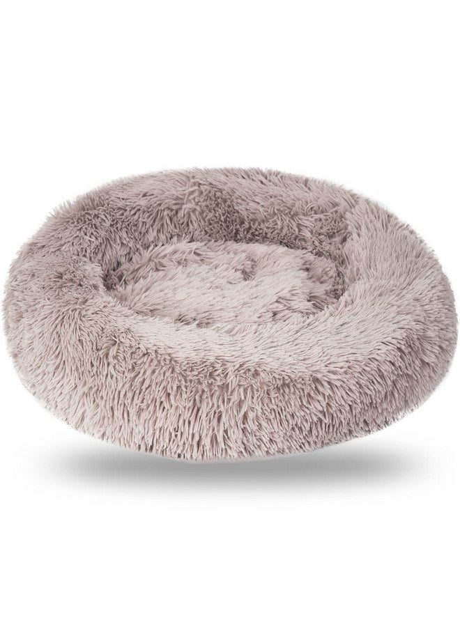 ZONETECH ZONETCH Plush Soft Cozy Washable Anti-Anxiety Donut Shape Dog Bed - Round Cushion for Puppies - Image 1